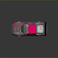 Gray And Pink Modified Sports Car With Rear Spoiler And Body Graphics