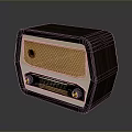 Vintage Computer Radio With Wooden Case Yellow Grille And Black Control Knobs