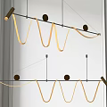 Modern Wave Shaped Pendant Lights With Gold Accents And Warm White Illumination