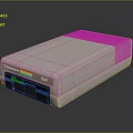 Vintage Commodore 128D Computer With Gray Casing Front Panel Buttons And Colorful Stripe Design