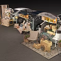Outdoor SUV Trunk Market Setup With Grocery Shop Decor And Wooden Items