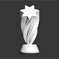 Modern White Star Shaped Furniture Decorative Piece With Curved Design Base
