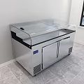 Stainless Steel Refrigerator Freezer With Glass Display Lid Double Doors In Indoor Setting With Window