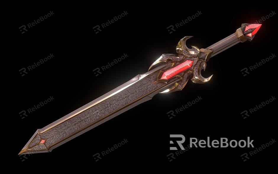 Long Sword Science Fiction Long Sword Sword Magic Weapon model