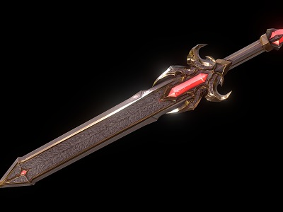 Long Sword Science Fiction Long Sword Magic Weapon model