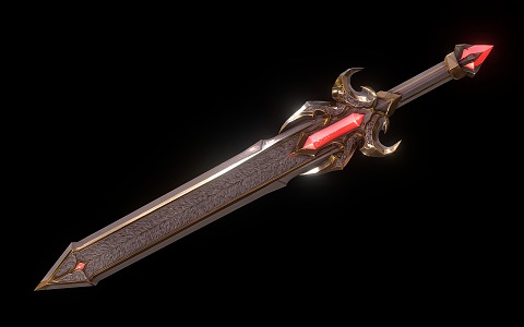 Long Sword Science Fiction Long Sword Magic Weapon 3d model