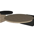 Elegant Modern Coffee Table With Round Black Beige Interlocking Layered Structure Design 3d model