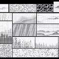 Abstract Black And White Design Elements With Various Textured Patterns And Silhouettes 3d model