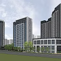 Modern Residential Complex With High Rise Buildings Greenery And Landscaped Areas