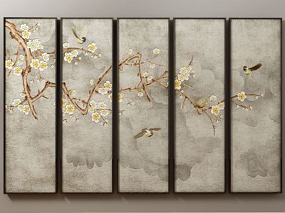 New Chinese Plant Painting Decorative Painting model