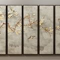 New Chinese Plant Painting Decorative Painting 3d model