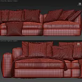 Sectional Multi Person Sofa With Plaid And Patterned Pillows In Modern Design 3d model