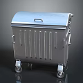 Metal Storage Bin With Wheels Lid And Striped Design For Home Organization