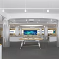 Modern Digital Store Interior Design With White Display Counters And Electronic Devices
