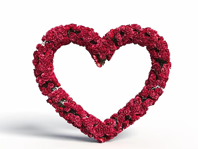 Heart Shaped Red Rose Wreath Photo Check In Spot With Romantic Ambiance 3d model