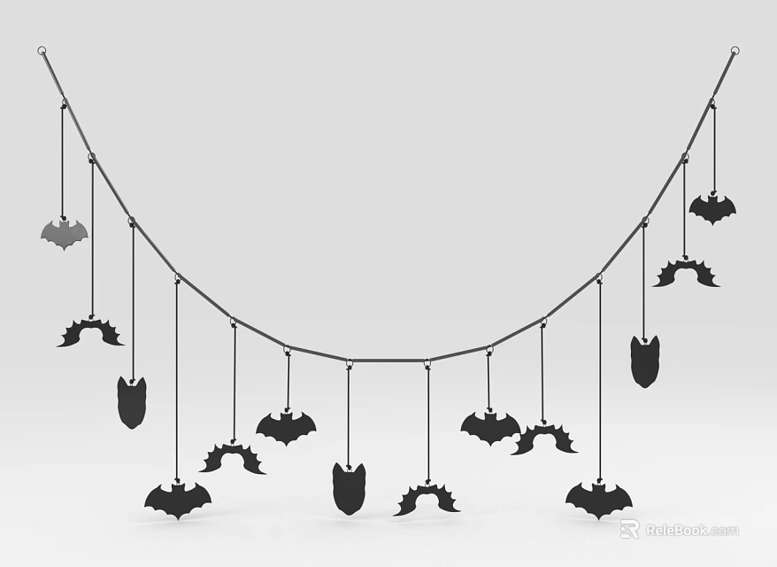 Hanging Bat Shaped Decorative Ornaments For Festive Halloween Party Decor 3d model 