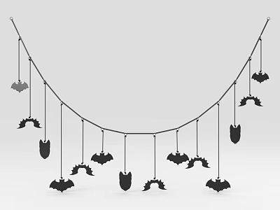 Hanging Bat Shaped Decorative Ornaments For Festive Halloween Party Decor 3d model