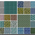 Various Color Mosaic Floor Tiles With Different Patterns And Decorative Designs 3d model