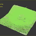 Detailed Terrain Model With Building Road Vehicle And Vegetation In Desert Area