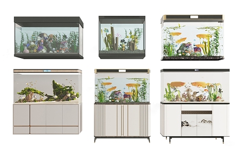 modern fish tank aquarium 3d model