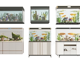 modern fish tank aquarium 3d model