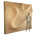 Modern Wooden Wall Panel With Wavy Texture For Interior Decorative Design