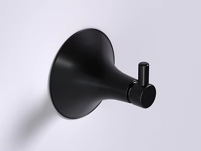 Sleek Black Modern Wall Lamp With Smooth Metal Surface Mounted Design 3d model
