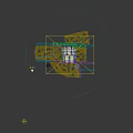 Aerial View Planning of Illuminated Residential Buildings With Trees and Landscaped Layout