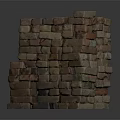 Irregular Stacked Brick Structure With Multicolored Bricks And Textured Surface Design