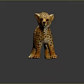 Cheetah Figurine With Spotted Pattern And Standing Pose For Home Decoration 3d model