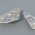 modern gallery shelf 3d model