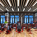 Vibrant Sports Fitness Lounge With Red Chairs Workout Posters And Training Gear