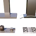 Modern Kitchen Appliances With Stainless Steel Range Hoods And Gas Stoves