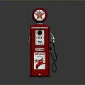 Vintage Red Texaco Gas Pump With Circular Star Sign And Fire Chief Label