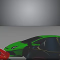 Sleek Sporty Sports Cars With Aerodynamic Bodies In Red Green And Blue Colors