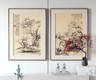 New Chinese Landscape Painting Hanging Painting Decorative Painting 3d model