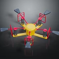 Multi functional Fitness Equipment With Yellow Center Red Frames Gray Pedals And Springs