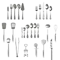 Complete Stainless Steel Cutlery Set with Spoons Forks Knives and Kitchen Utensils