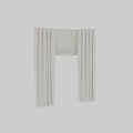 Modern Beige Curtain Interior Design With Roller Blind And Side Panels 3d model