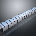 Cylindrical Striped Pipe With Black Rings On Smooth Reflective Surface
