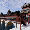 Tujia Rain Bridge 3d model