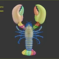 Shiny Golden Lobster Aquatic Animal With Large Claws And Smooth Exoskeleton Design