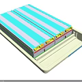 Multi Layered Light Base Tray With Blue White Stripes And Divided Sections