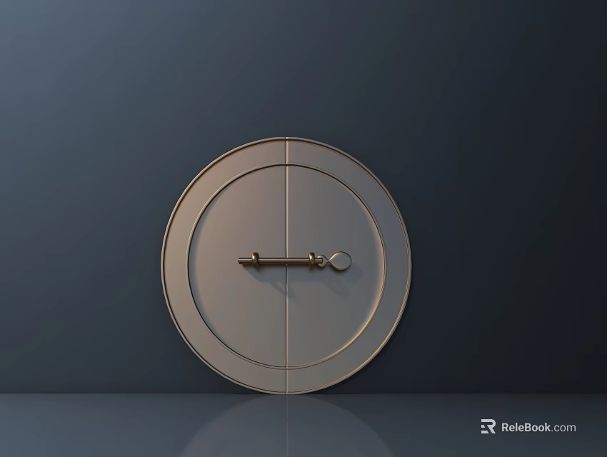 Round Metal Door Handle on Dark Background With Modern Design Smooth Surface and Elegant Shape 3d model 