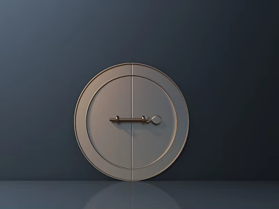 Round Metal Door Handle on Dark Background With Modern Design Smooth Surface and Elegant Shape 3d model