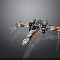 Detailed X Wing Starfighter Model Showcasing Cosmic Aerospace Features