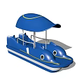 Fun Blue Dolphin Shaped Play Equipment with Canopy and Seats for Children