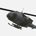 Military Green And Gray Helicopter With Rotors Cockpit And Emblem