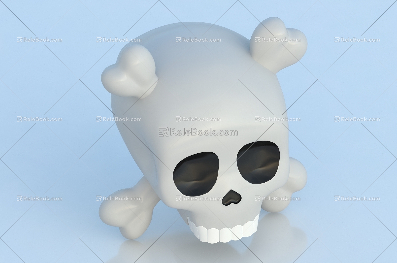 Cartoon Skull Decorations Skull Bone Skeleton Ornaments 3d model