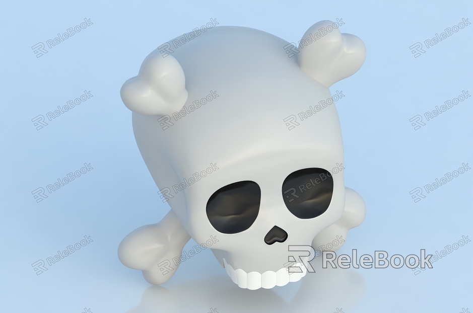 Cartoon Skull Decorations Skull Bone Skeleton Ornaments model